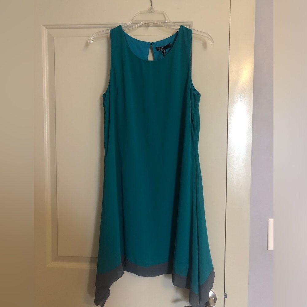 Teal - no sleeve summer dress